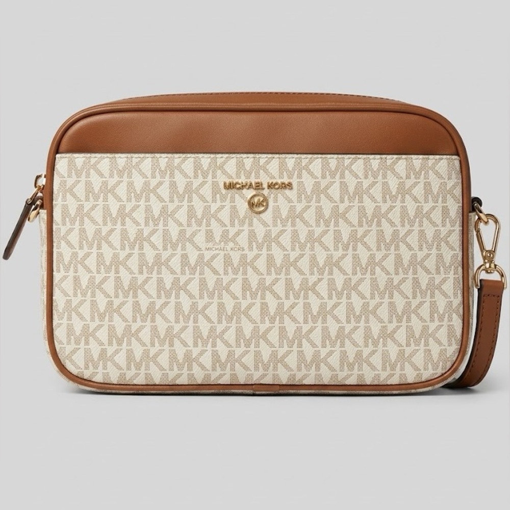 Michael Kors Jet Set East West Crossbody Vanilla/Tan Color EUC
